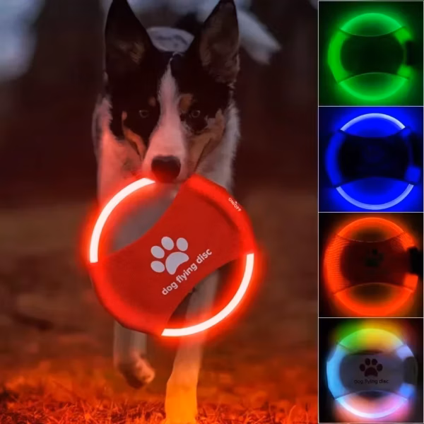 Dog Flying Discs 3 Modes Light Glowing LED luminous Trainning Interactive Toys Game Flying Discs Dog Toy Pet Dog Accessories