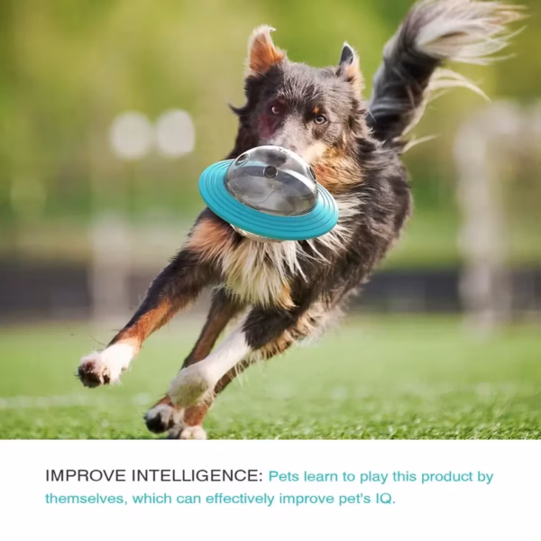 Flying Saucer Dog Game Flying Discs Toys Cat Chew Leaking Slow Food Feeder Ball Puppy IQ Training Toy Anti Choke Puzzle Dogs - Image 2