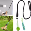 Interactive Dog Toy Tug of War Spring Rope Dogs Outdoor and Indoor Hanging Pull Rope Ball Puppy Molar Teeth Cleaning Chew Toys