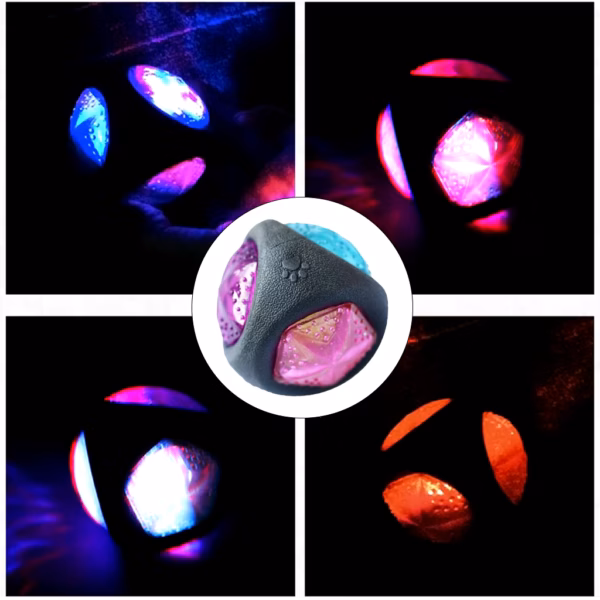 LED Dog Ball Interactive Toy Lights Up Pet Ball For Aggressive Chewers Play Pet Ball Toy Pet Supplies Kitten Cat Exercise Toy - Image 2